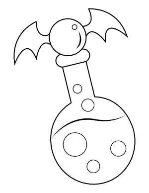 Potion Bottle with Winged Stopper Coloring Page