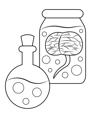 Potion Bottles Coloring Page