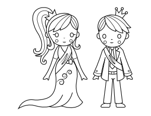 Prom King and Queen Coloring Page