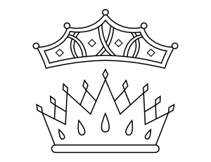 Prom King and Queen Crowns Coloring Page