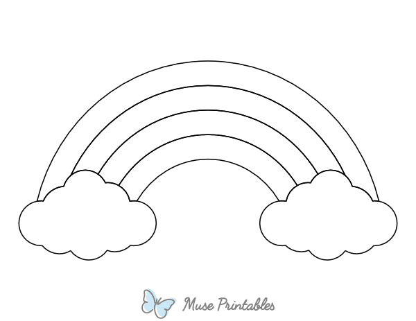 Rainbow and Clouds Coloring Page