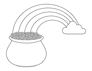 Rainbow With Pot of Gold Coloring Page