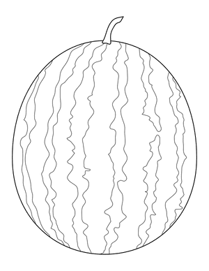 Realistic Watermelon Coloring Page