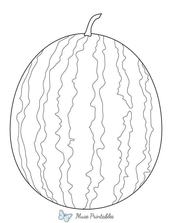 Realistic Watermelon Coloring Page