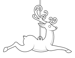 Reindeer Christmas Ornament Coloring Page