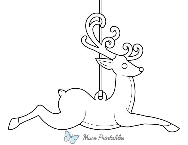 Reindeer Christmas Ornament Coloring Page