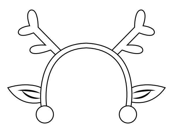 Reindeer Hat Coloring Page