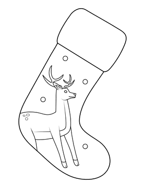 Reindeer Stocking Coloring Page