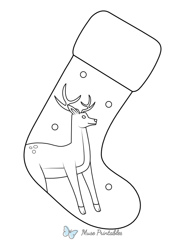 Reindeer Stocking Coloring Page