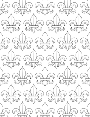 Repeating Fleur De Lis Coloring Page