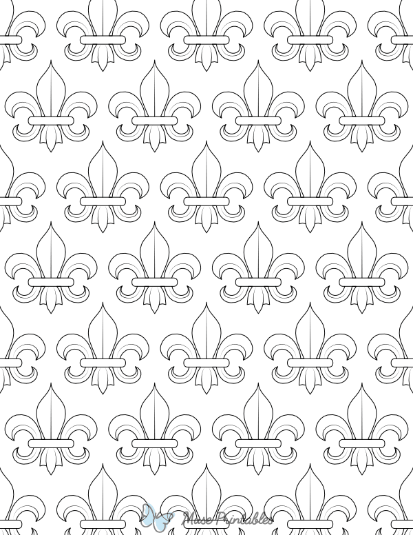 Repeating Fleur De Lis Coloring Page