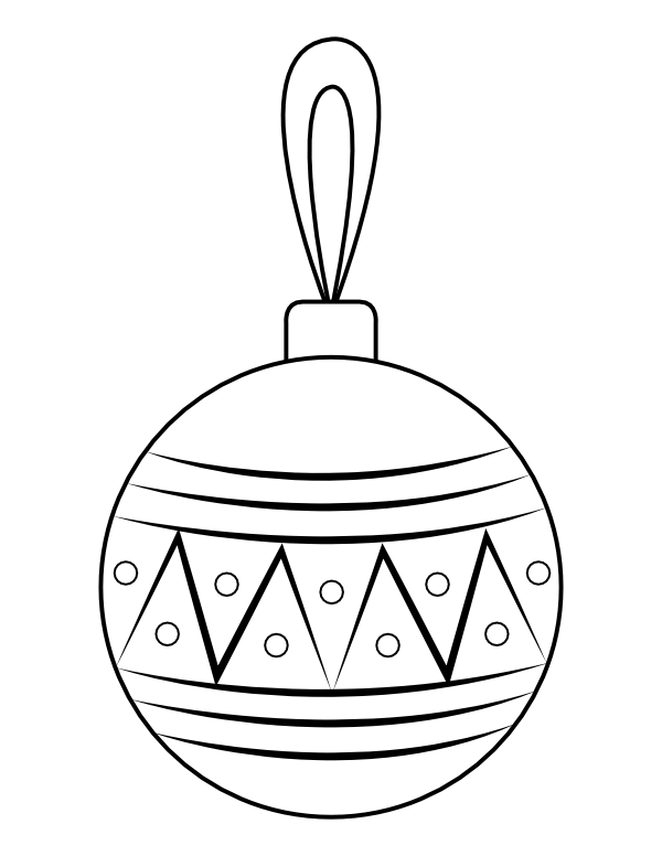 Round Christmas Ornament Coloring Page