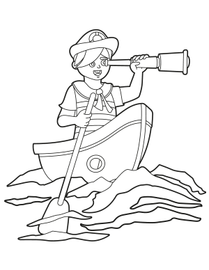 Row Boat Coloring Page