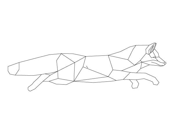 Running Geometric Fox Coloring Page