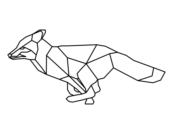 Running Polygon Fox Coloring Page