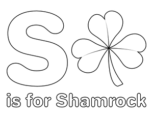 S Is for Shamrock Coloring Page