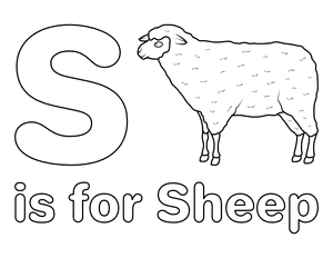 S Is for Sheep Coloring Page