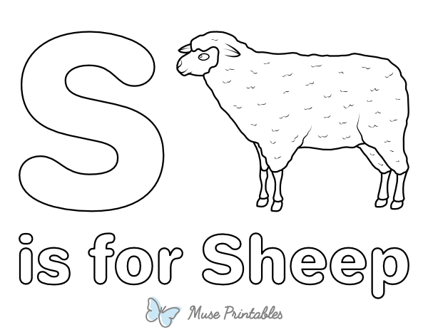 S Is for Sheep Coloring Page