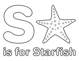 S Is for Starfish Coloring Page