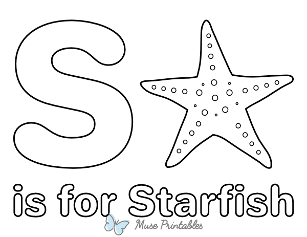 S Is for Starfish Coloring Page