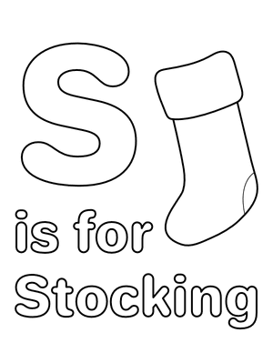 S Is for Stocking Coloring Page