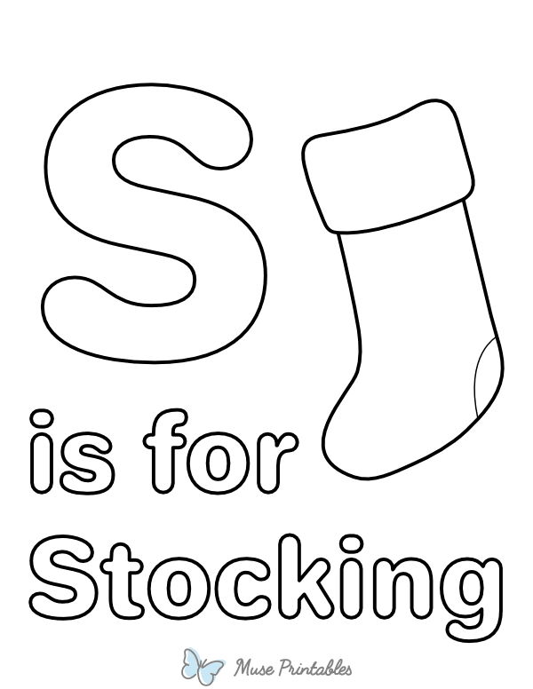 S Is for Stocking Coloring Page