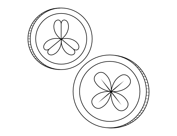 Saint Patrick's Day Coins Coloring Page