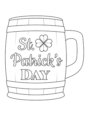 Saint Patrick's Day Mug Coloring Page