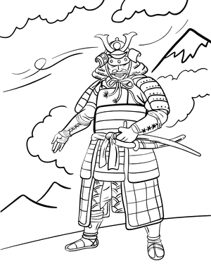 Samurai Coloring Page
