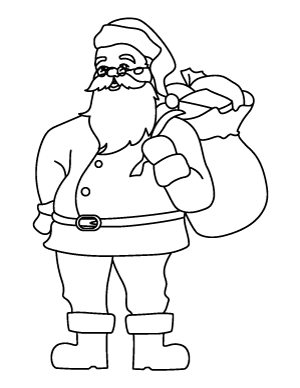 Santa Claus And Bag Coloring Page