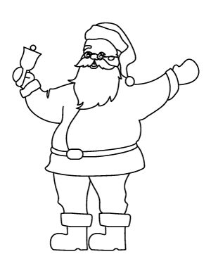 Santa Claus And Bell Coloring Page
