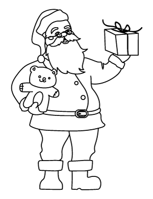 Santa Claus And Presents Coloring Page