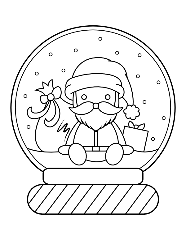 Santa Claus Snow Globe Coloring Page