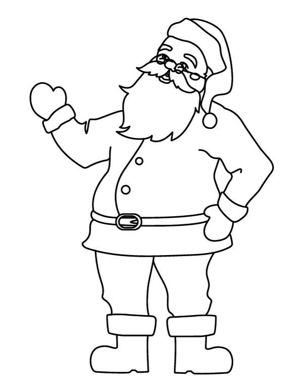 Santa Claus Waving Coloring Page