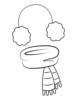 Scarf and Ear Muffs Coloring Page