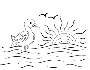 Seabirds Coloring Page