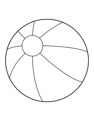 Simple Beach Ball Coloring Page