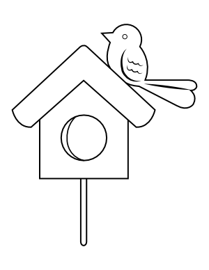 Simple Birdhouse Coloring Page