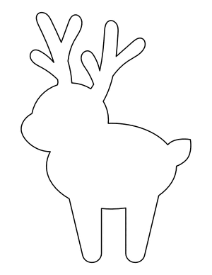 Simple Blank Reindeer Coloring Page