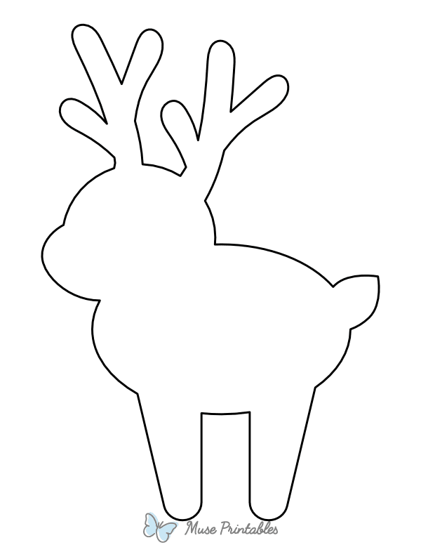 Simple Blank Reindeer Coloring Page