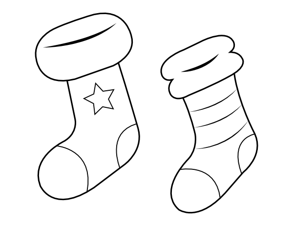 Simple Christmas Stockings Coloring Page