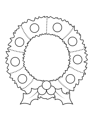 Simple Christmas Wreath Coloring Page