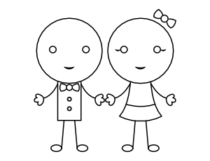 Simple Couple Coloring Page