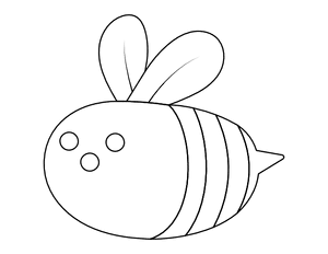 Simple Cute Bee Coloring Page