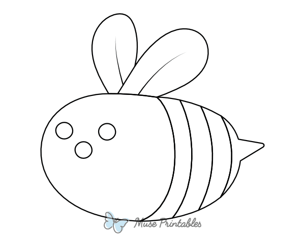 Simple Cute Bee Coloring Page