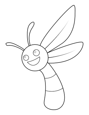 Simple Dragonfly Coloring Page