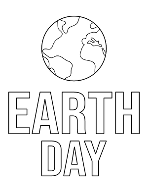 Simple Earth Day Coloring Page