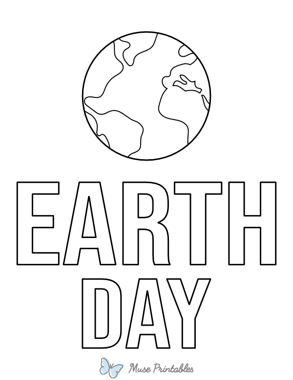 Simple Earth Day Coloring Page