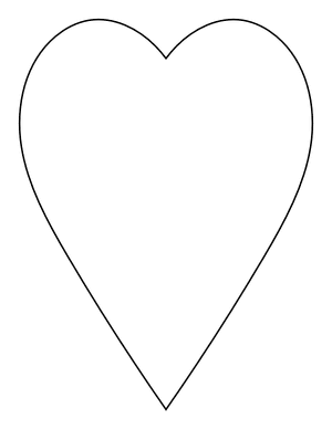 Simple Elongated Heart Coloring Page