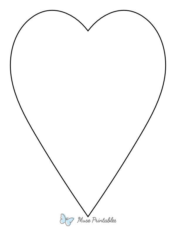 Simple Elongated Heart Coloring Page